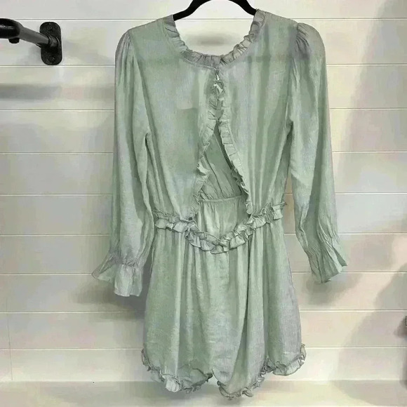 Blue Ruffle Romper - Picture 2 of 2